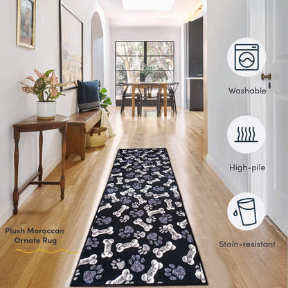 Pet Paw Runner Rug - Non-Slip Durable