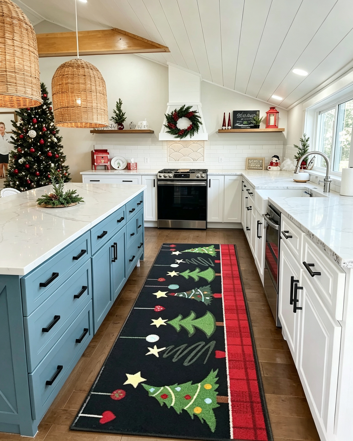 Chrismas Runner Rug- Washable &Non-slip