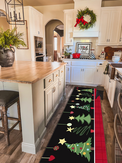 Chrismas Runner Rug- Washable &Non-slip